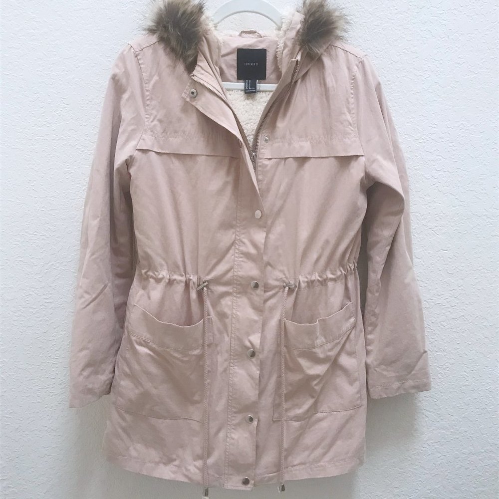 Dusty Pink Parka Jacket Lined With Hood w/ Flaw